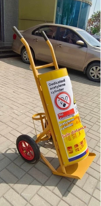 40L Silent Gas Cylinder Hand Truck Oxygen Acetylene Cart Steel Dolly with Quiet Wheels