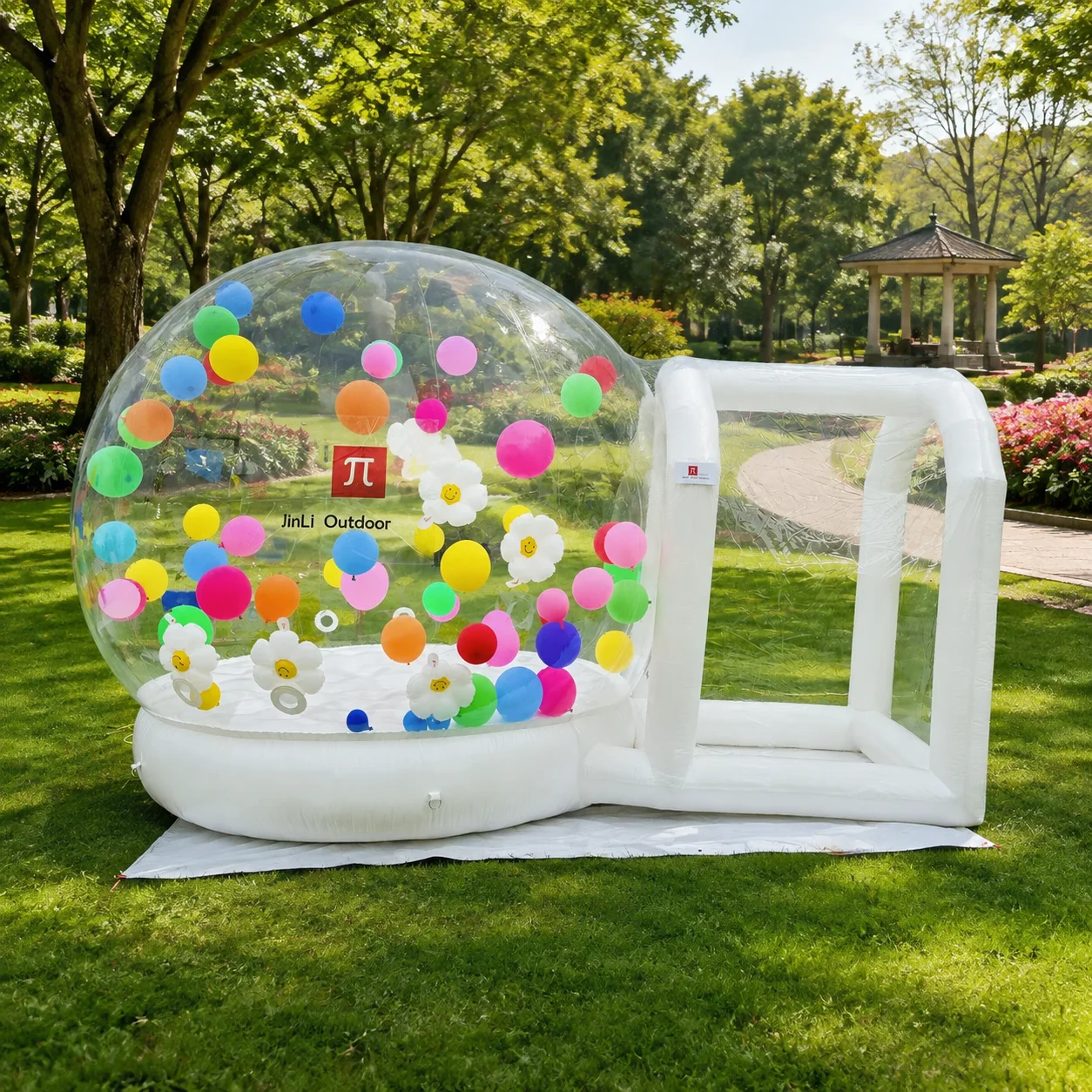 Commercial PVC Transparent Crystal Dome Inflatable Balloon Tent Air Blower Screen Printed Waterproof Durable Snow Globe Easy