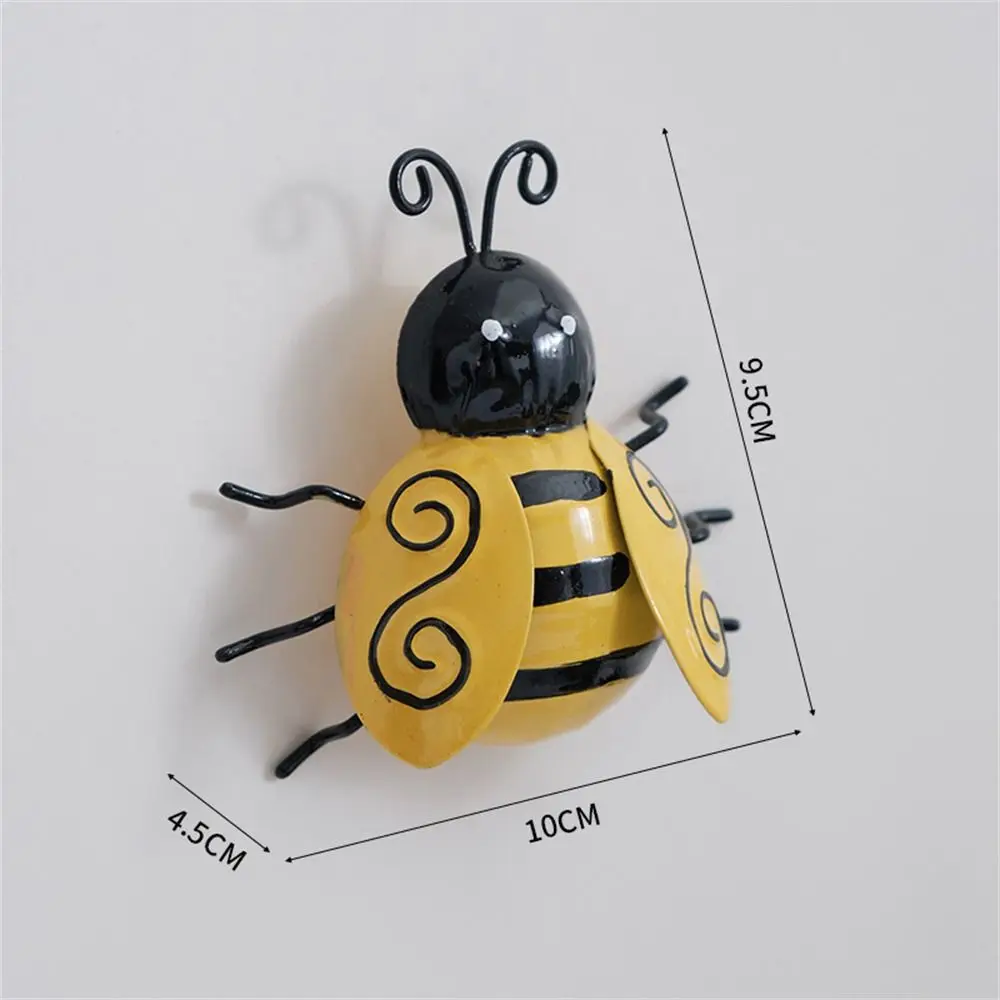 Cute Bumble Bee Backyard Garden Accent Play House Decorative Metal Art Sculpture Wrought Iron Ornaments for Outdoor