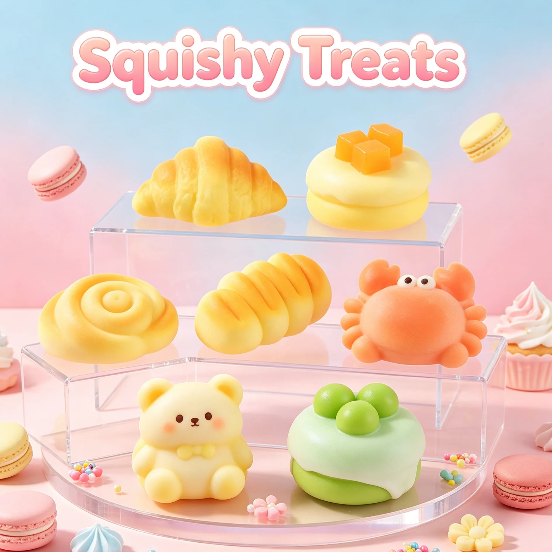 1Pcs Cute Simulated Bread Toys Soft Slow Rebound Decompress Toys For Stress Relief Kids Gifts Party Favors Home Decor