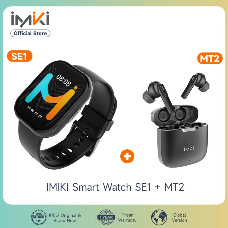 IMIKI SE1 스마트 워치 2.02 인치 TFT 스크린 스포츠 시계, BT 통화, IP67 방수 1000 니트, 15 일 배터리 수명, 100 + 스포츠 모드