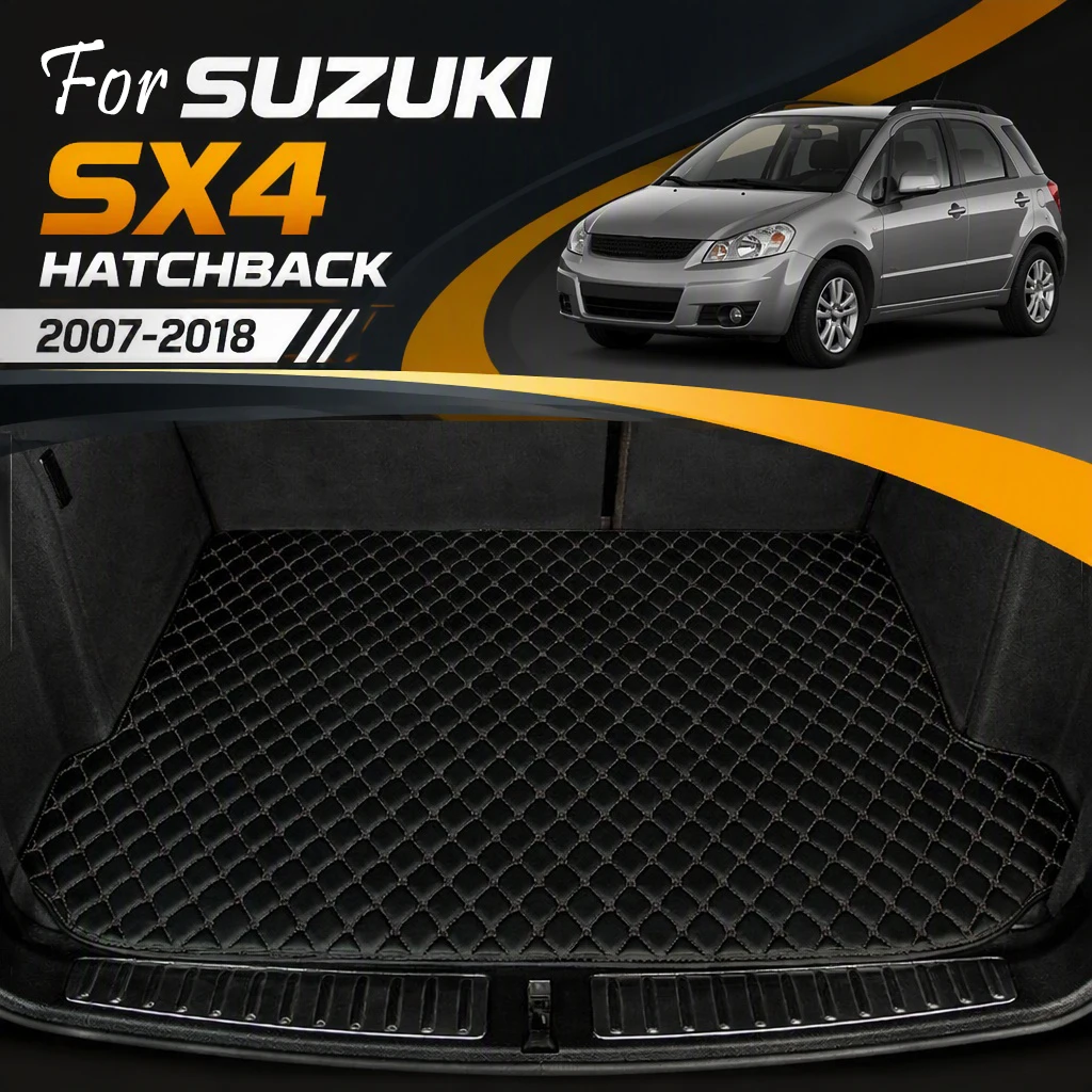 Leather Car Trunk Mat For Suzuki SX4 Hatchback 2007-2018 Trunk Cargo Liner Storage Carpet Car Interior Accessories Decor Styling