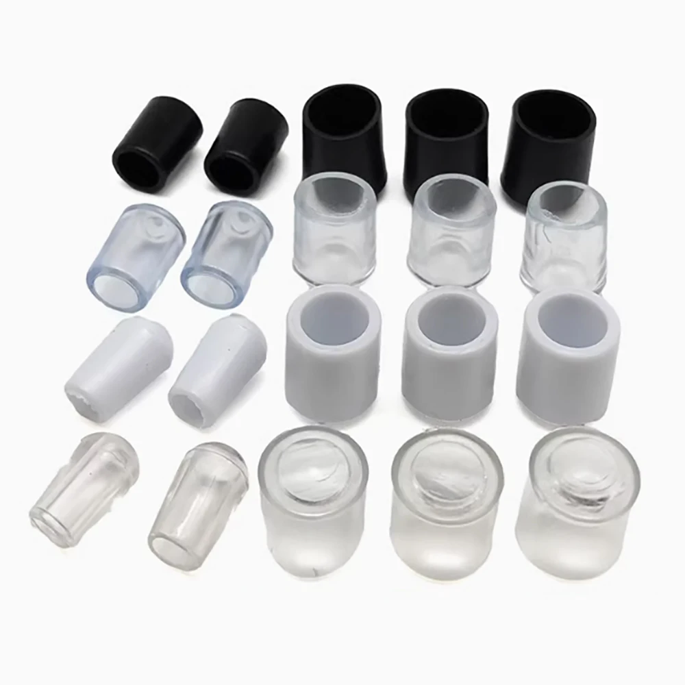 100Pcs PVC Soft Rubber Sleeve Round End Caps Cover Diameter 2.5mm-19mm Screw Thread Protector Rubber Pipe Protector