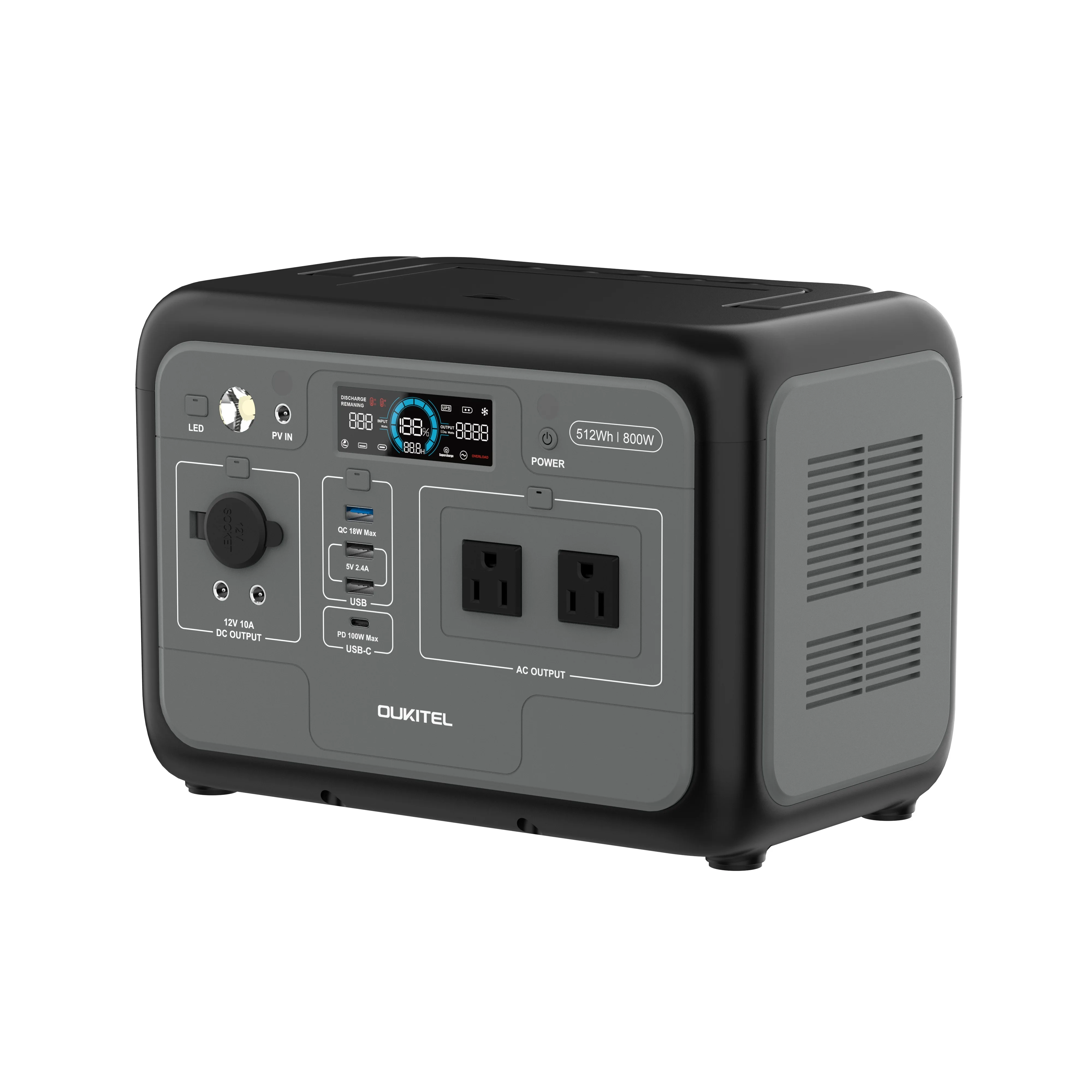 

Oukitel Cheap 800w Powerstation LiFePO4 Solar Generator 120v 220v Back Up Portable Power Station