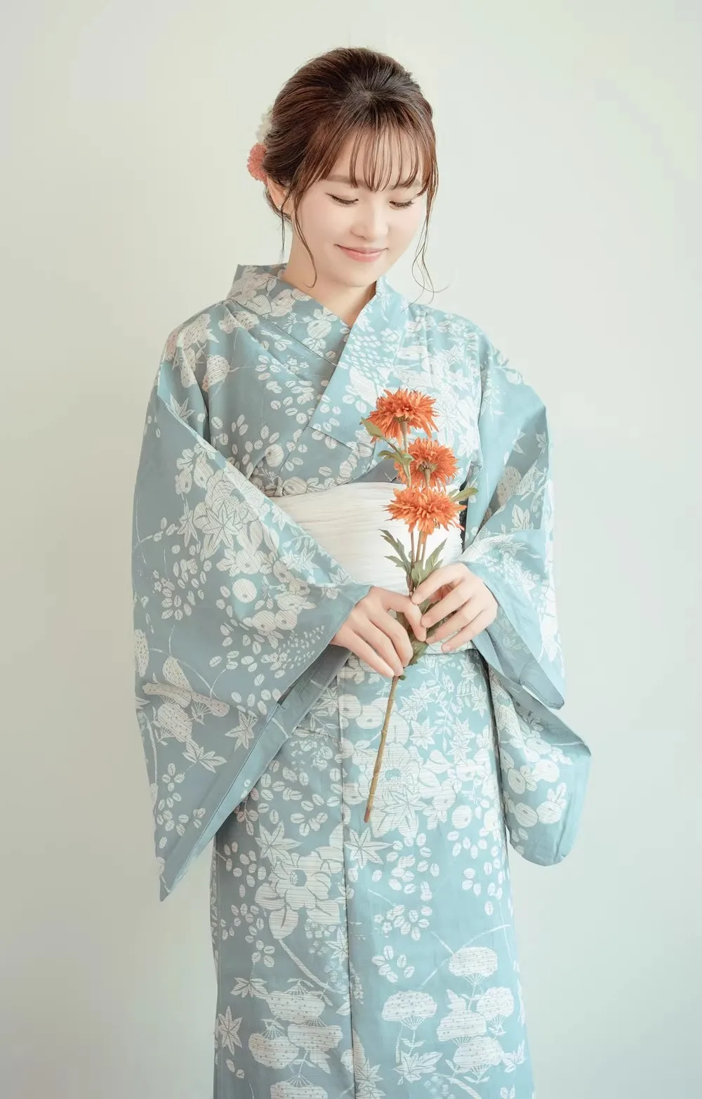 NONE Yukata Women Cotton Free Size 4