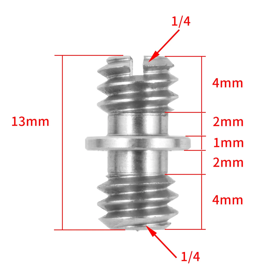 Doppel Kopf Kamera Schraube Adapter Converter 1/4 "zu 1/4 oder 3/8" Männlich zu Männlich Edelstahl für Einbeinstativ stativ Käfig Schraube Pack – Detail 10
