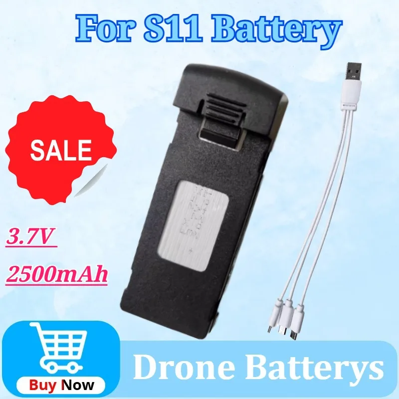 

Аккумулятор 3.7V 2500mAh для S11, для складного радиоуправляемого дрона-квадрокоптера S11, запасные части, аксессуары, стабильное питание