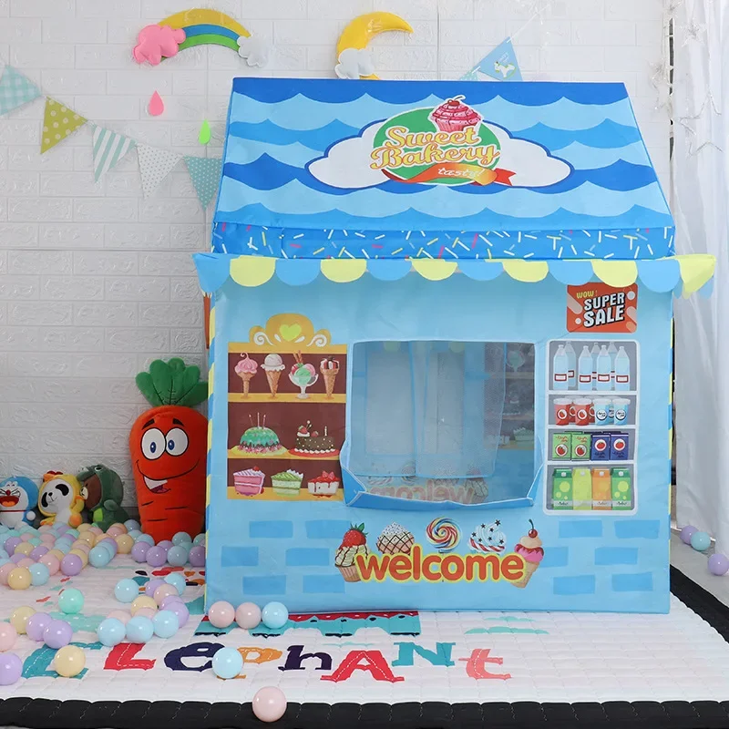 Foldable Pop‑up Simulation Shopping House Tent Princess Castle Playhouse Ocean Ball Pool Game Tent Photography Props Toy