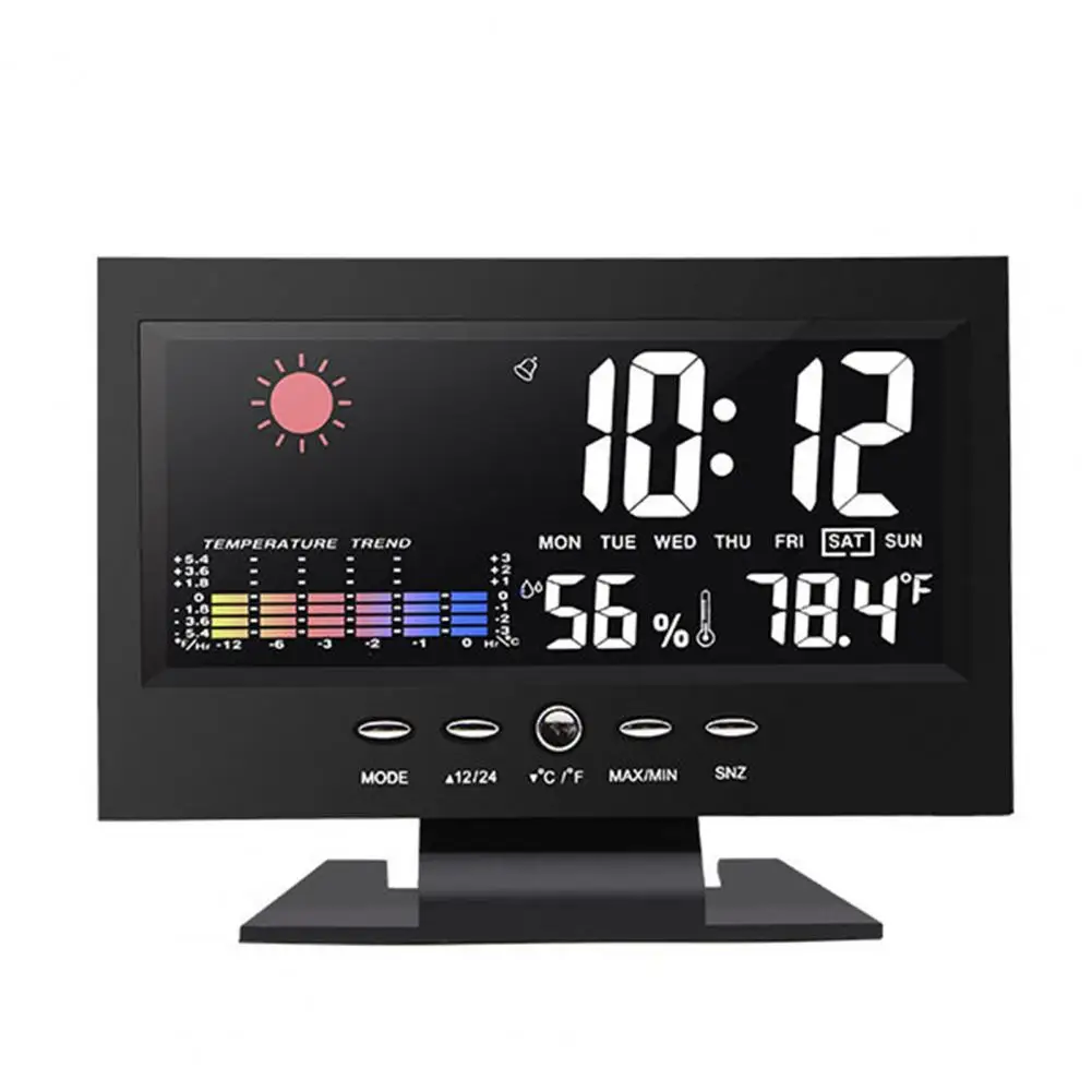 Wake Up Clock LED Color Screen Clear Screen Digital Clock Weather Forecast Wide Application Smart Alarm Clock for Students