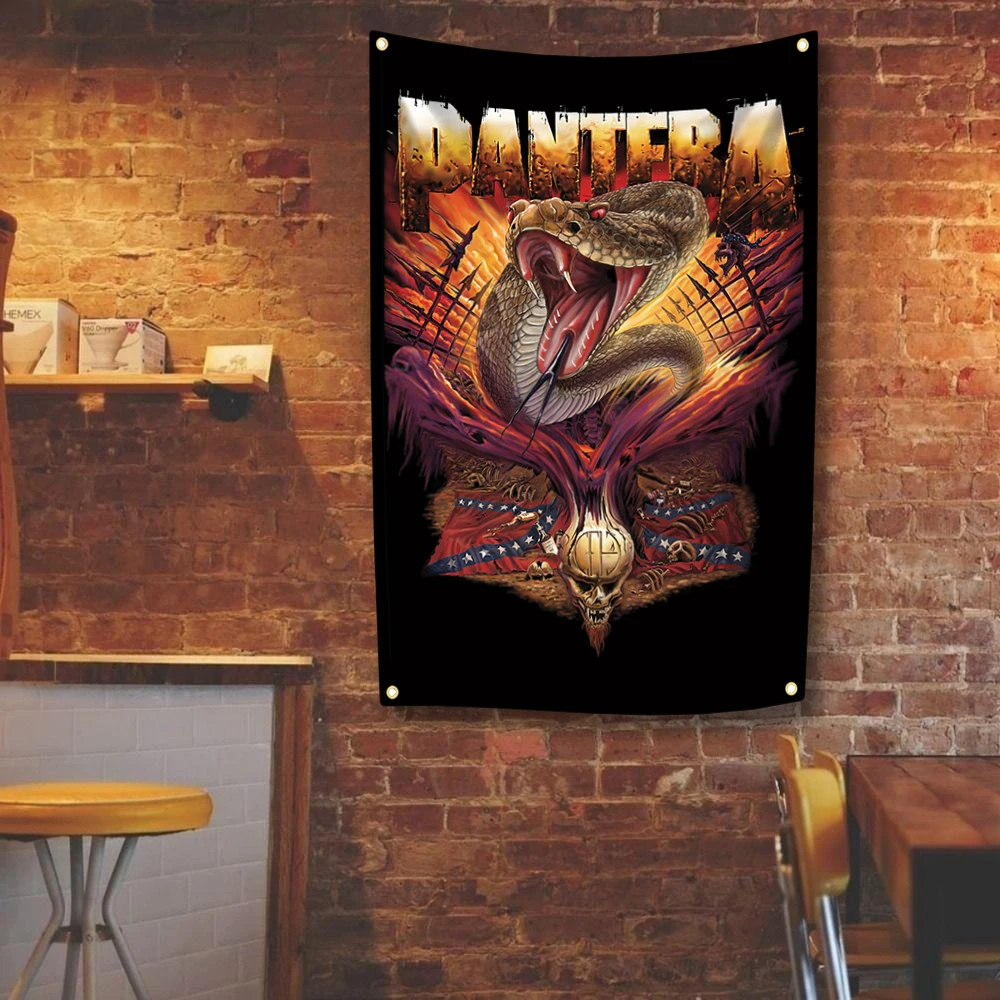 Rock Band Panteras Tapestry Aesthetic Home Decoration Wall Hanging Flag Bedroom Dorm Background Banner Room Club Bar Cafe Decor view 5