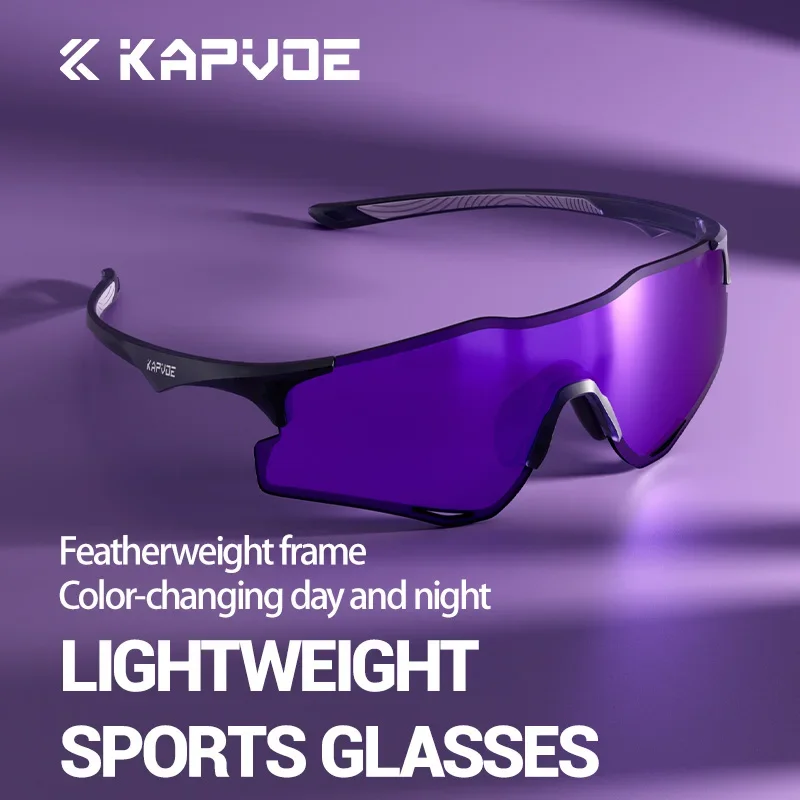 Kapvoe جديد الرجال النظارات الرياضية خفيفة الوزن نظارات الجري UV400 النساء النظارات الشمسية اللونية ركوب الدراجات نظارات نظارات المشي لمسافات طويلة #4