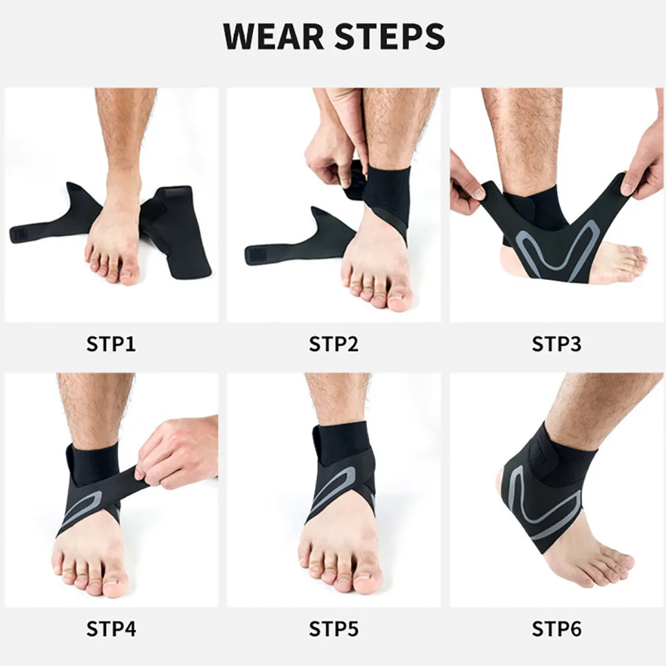 1Pcs Fitness Sports Ankle Brace Gym Elastic Support Gear Foot Weights Wraps Protector Legs Power Basketball Weightlifting