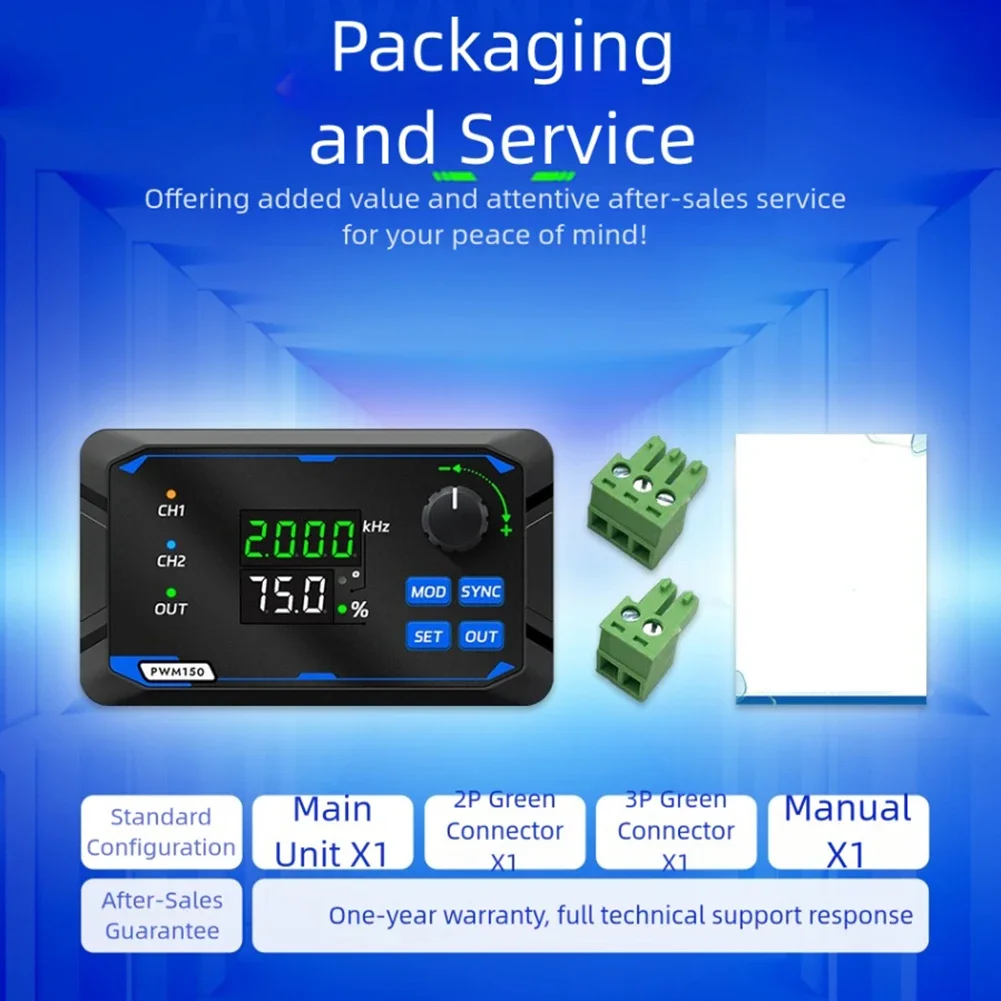 PWM150 Dual Channel Generator Square Wave For Pulse For Frequency 1Hz-150kHz DC5-24V For Electronic Industrial Automation Tester