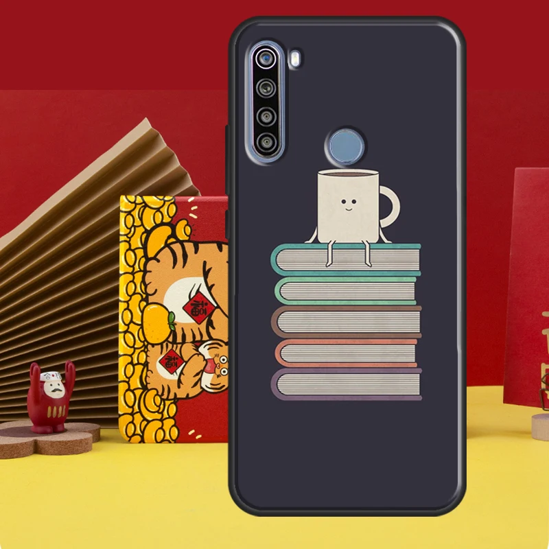 Read Books illustration Case For Redmi Note 12 10 8 9 11 Pro Cover For Redmi Note 12S 11S 10S 9S 8T 9C 10C 12C Coque