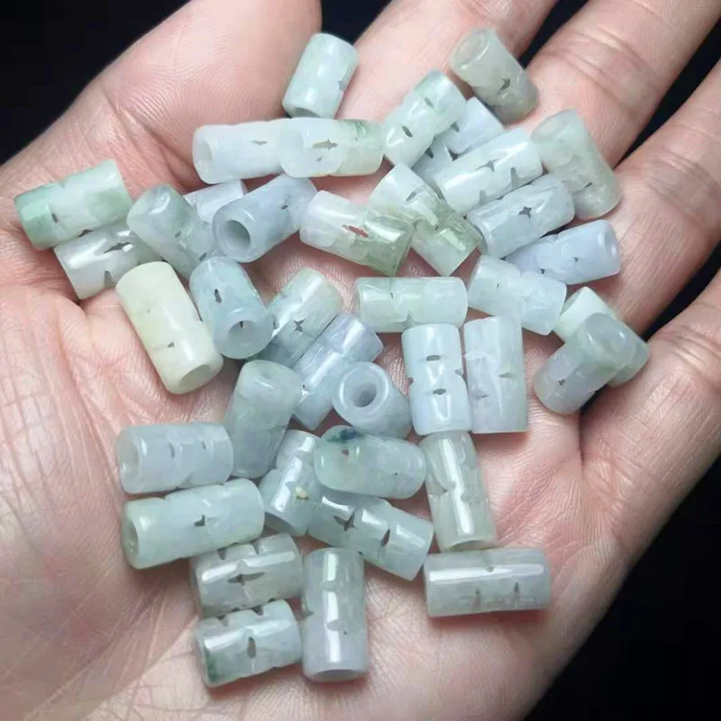 

Натуральные бусины из мьянманского жадеита для изготовления ювелирных изделий, браслетов, подвесок, ожерелий, резные круглые бусины из бирманского нефрита, аксессуары для рукоделия