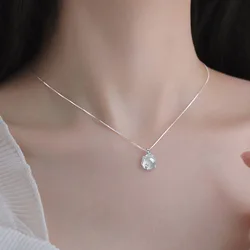New China Style 925 Sterling Silver Plum Blossom Jade Pendant Necklace Electroplated Clavicle Box Chain Wedding Fine Jewelry