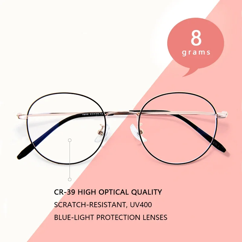 Ultralight Reading Glasses Blue Light Blocking Ultra-Thin Hard Resin Lens,Round Retro Eyeglasses Weightlight Frame for Women Men