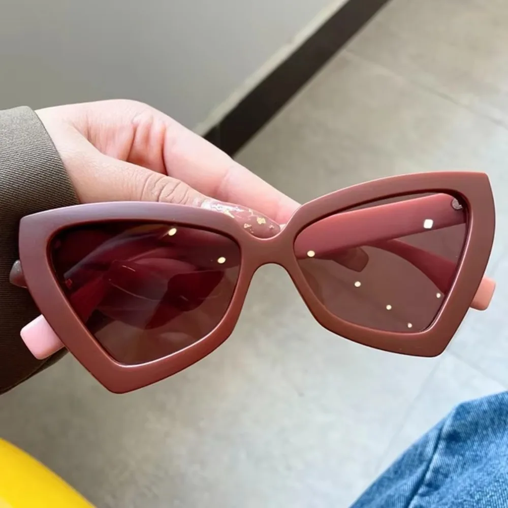 Vintage Luxus Cat Eye Sonnenbrille Beliebtes Design Dreieck Damenbrille UV-beständig Großer Rahmen Sonnenschutzbrille – Detail 19