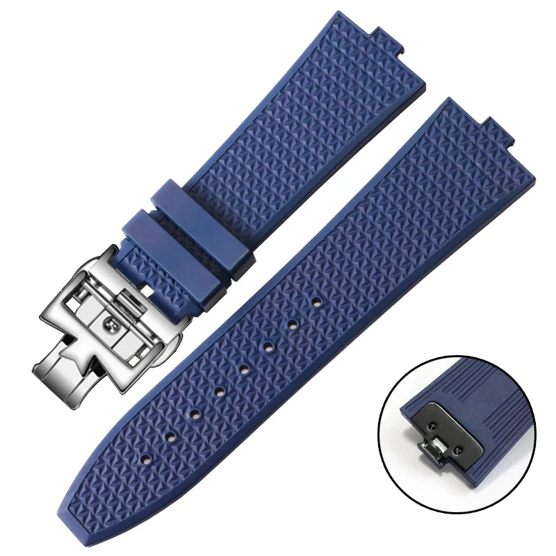 Fluororubber สําหรับ Vacheron Constantin 450 Cross Sea 4500V 5500v 7900v Series สายนาฬิกาคุณภาพสูง Quick disassembly end