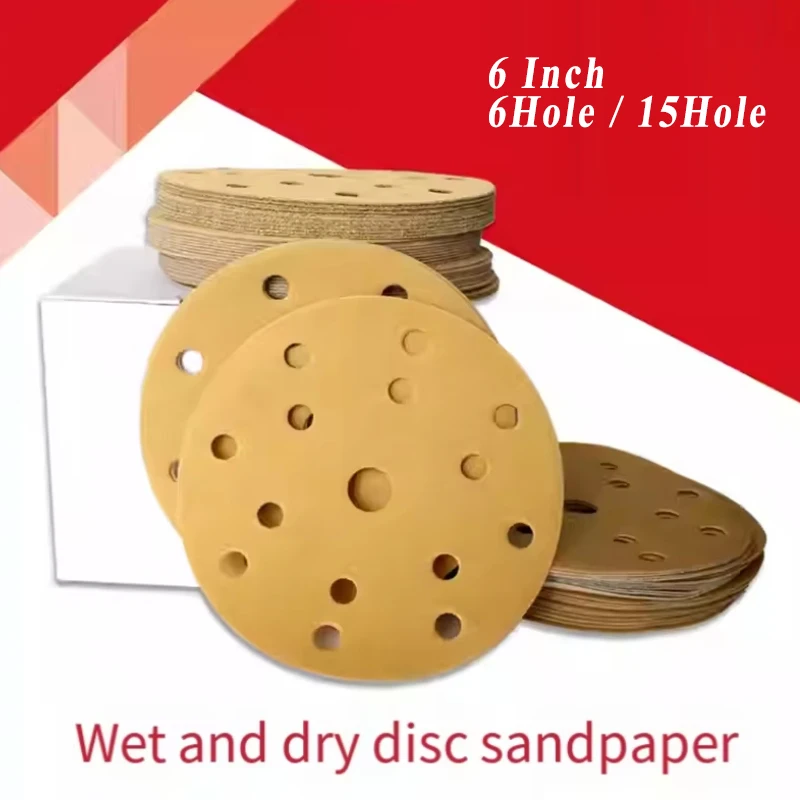 

5-6Inch 6I15 Holes Mesh Abrasive Dust Free Sanding Discs Anti-blocking Dry Grinding Sandpaper 80 to 800 Grit Removal and Finish