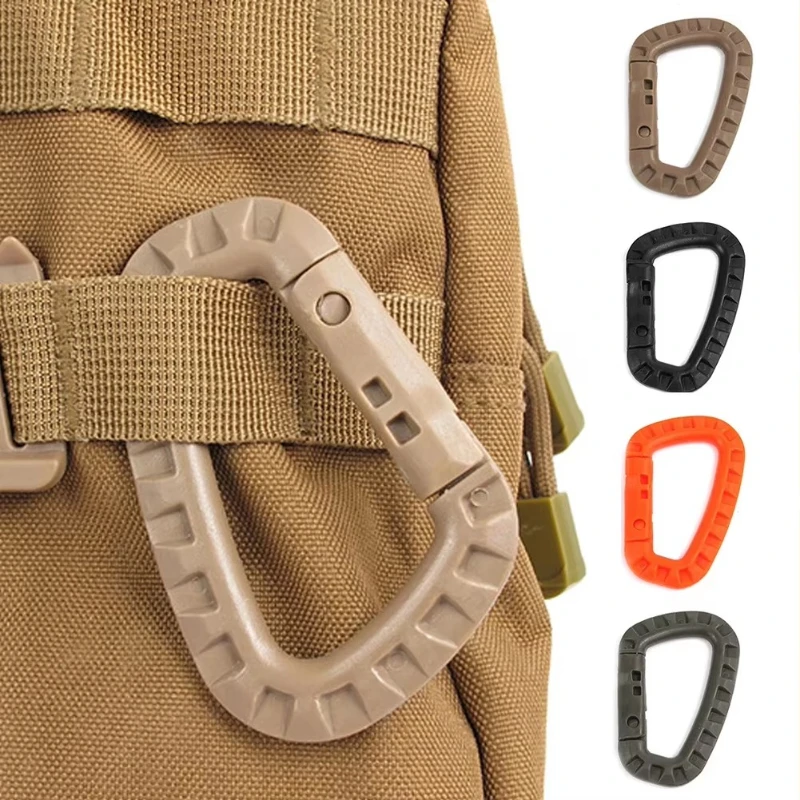 1/2/4PCS Tactical D-Ring Carabiner Clip Plastic Snap Clip Buckle For Outdoor Hanging Climbing Keychain Backpack Hook Karabiner