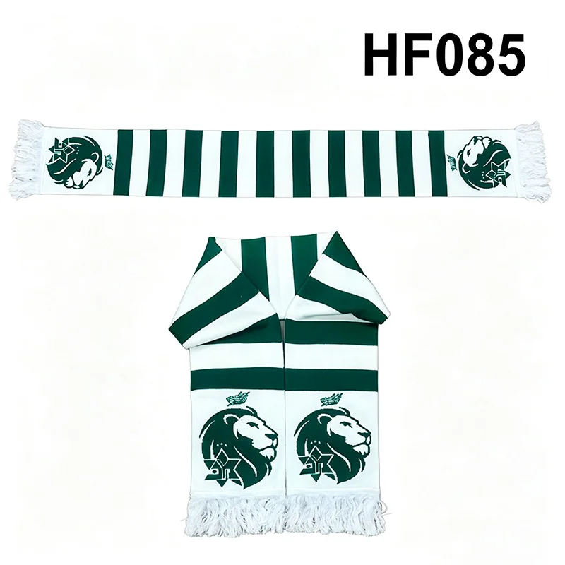 145*18 cm Size Retro Maccabi Haifa Lions Scarf for Fans Flag Banner Double-faced Knitted HF085