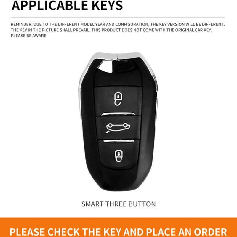 Zinc Alloy Car Remote Key Case Cover Shell Fob Holder for Peugeot 308 sw gt line Protected Key Bag Auto Keychain Accessories