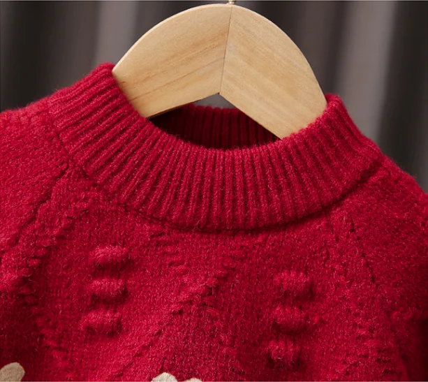 Girls Knitted Sweaters Autumn Winter Children Woolen Sweatshirts Tops For Baby 1 To 7 Years Coats Clothes Kids Pullover Sweater