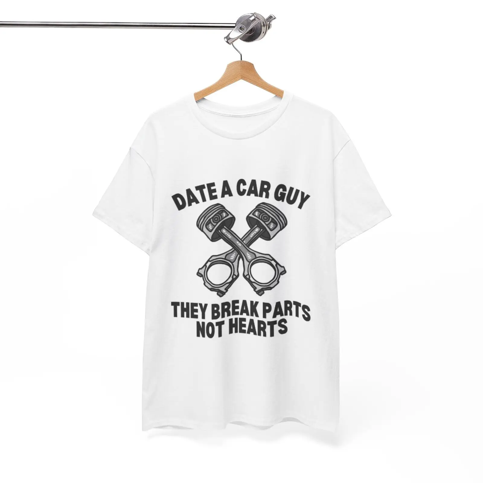 

Date A Car Guy Pistons T Shirt Funny Heavy Cotton