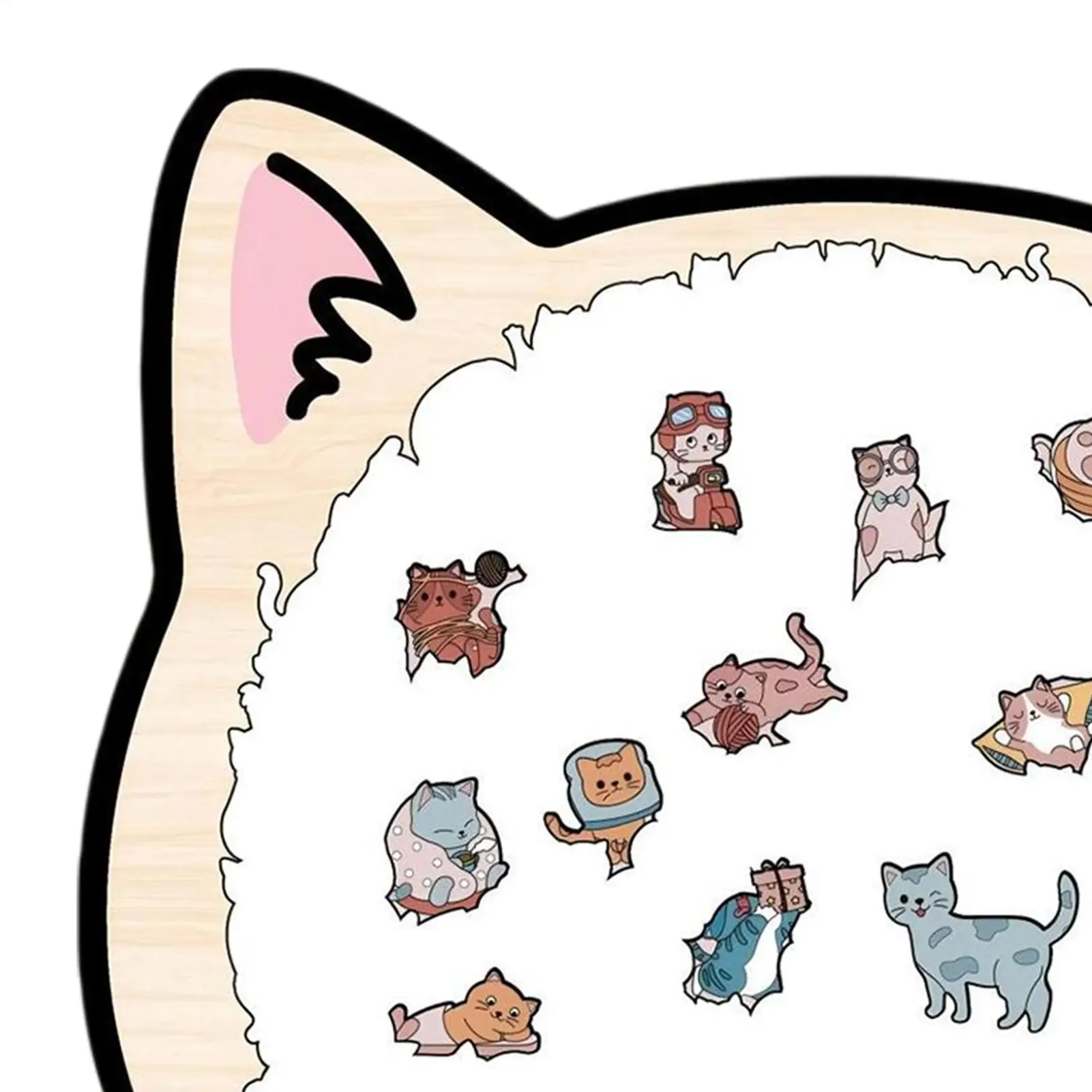 Wooden Animal Puzzle 135 Pieces Cat Framed Brain Game Wooden Children's Puzzles For Boys Girls Youth Elderly Preschool Tabletop