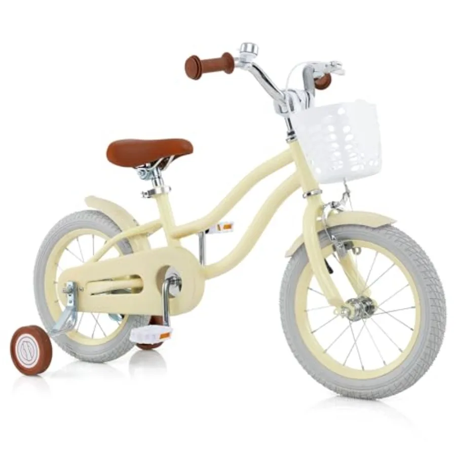 

12 14 16 18 Inch Bike for Toddlers Aged 3-8 Years Old with Training Wheels Hand Coaster Brakes Adjustable Saddle and Handlebar