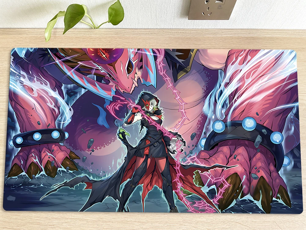 

YuGiOh Playmat Diabellstar the Black Witch TCG CCG Mat Trading Card Game Mat Mouse Pad Gaming Play Mat Mousepad 60x35cm Free Bag