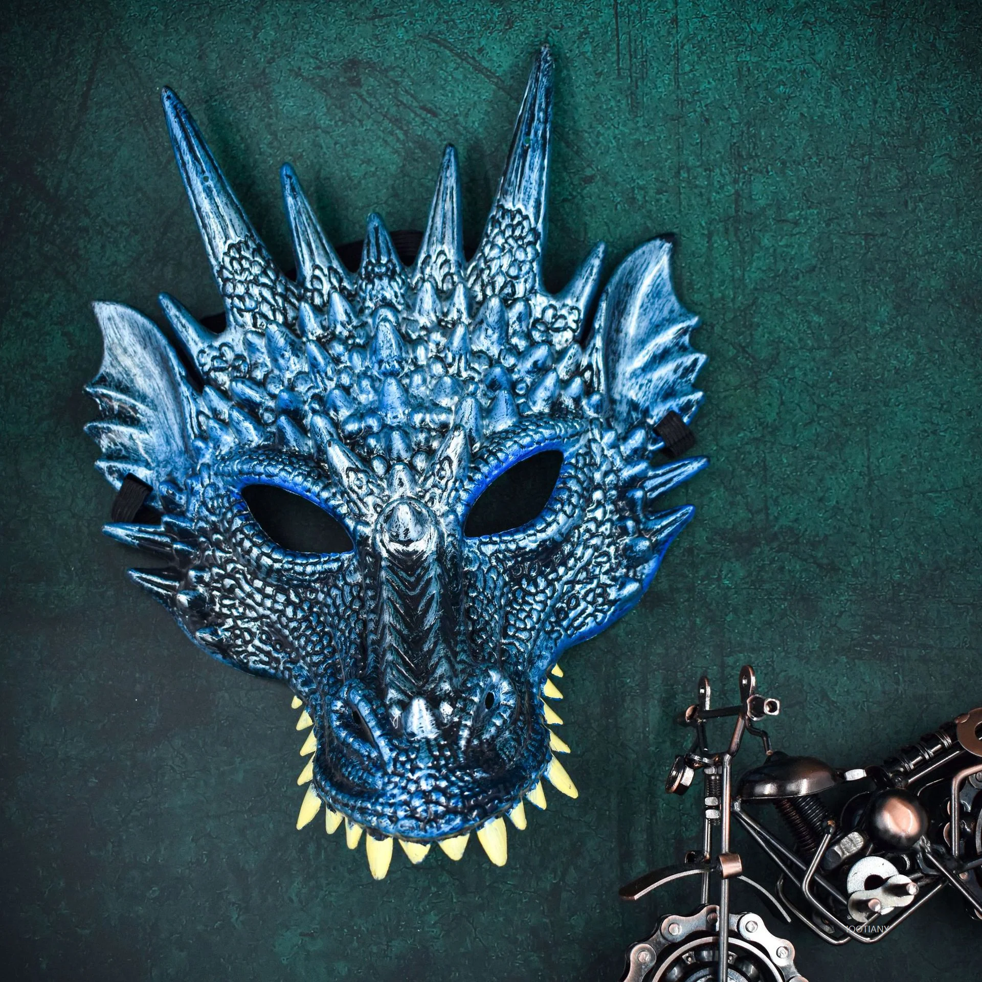 Máscara de dinosaurio para Halloween, carnaval, fiesta, Cosplay, Festival, danza, máscara de luz, puesta en escena, juego de parodia, accesorio de plástico Pp