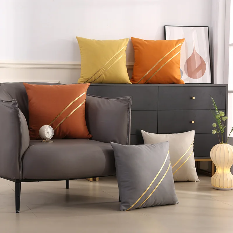  Tech Fabric Sofa Pillow Covers No-Wash High-End Sensation Simple Leather Feel Backrest Cushion Home Living Room