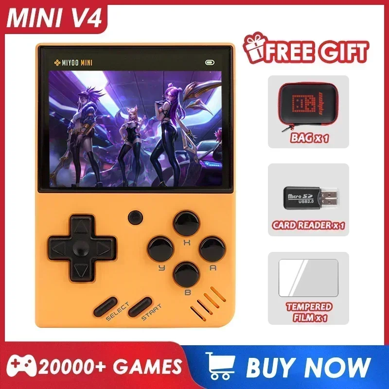 MIYOO MINI V4 Consoles Handheld Game Players 2.8'' IPS OCA Portable Video Game Linux System Retro Game Console Spelcomputer Met