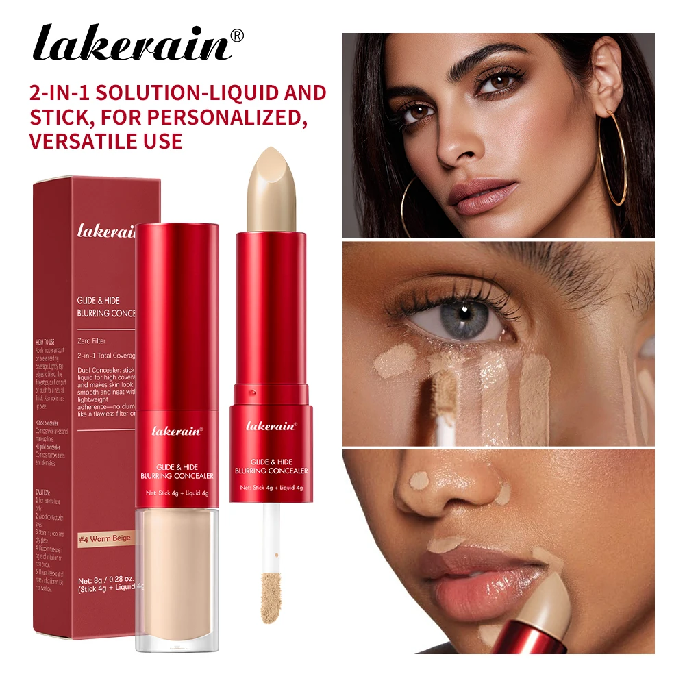 Lakerain 2 en 1 corrector balo borroso hidratación cobertura duradera imperfecciones ocultar ojeras corrector líquido cosméticos