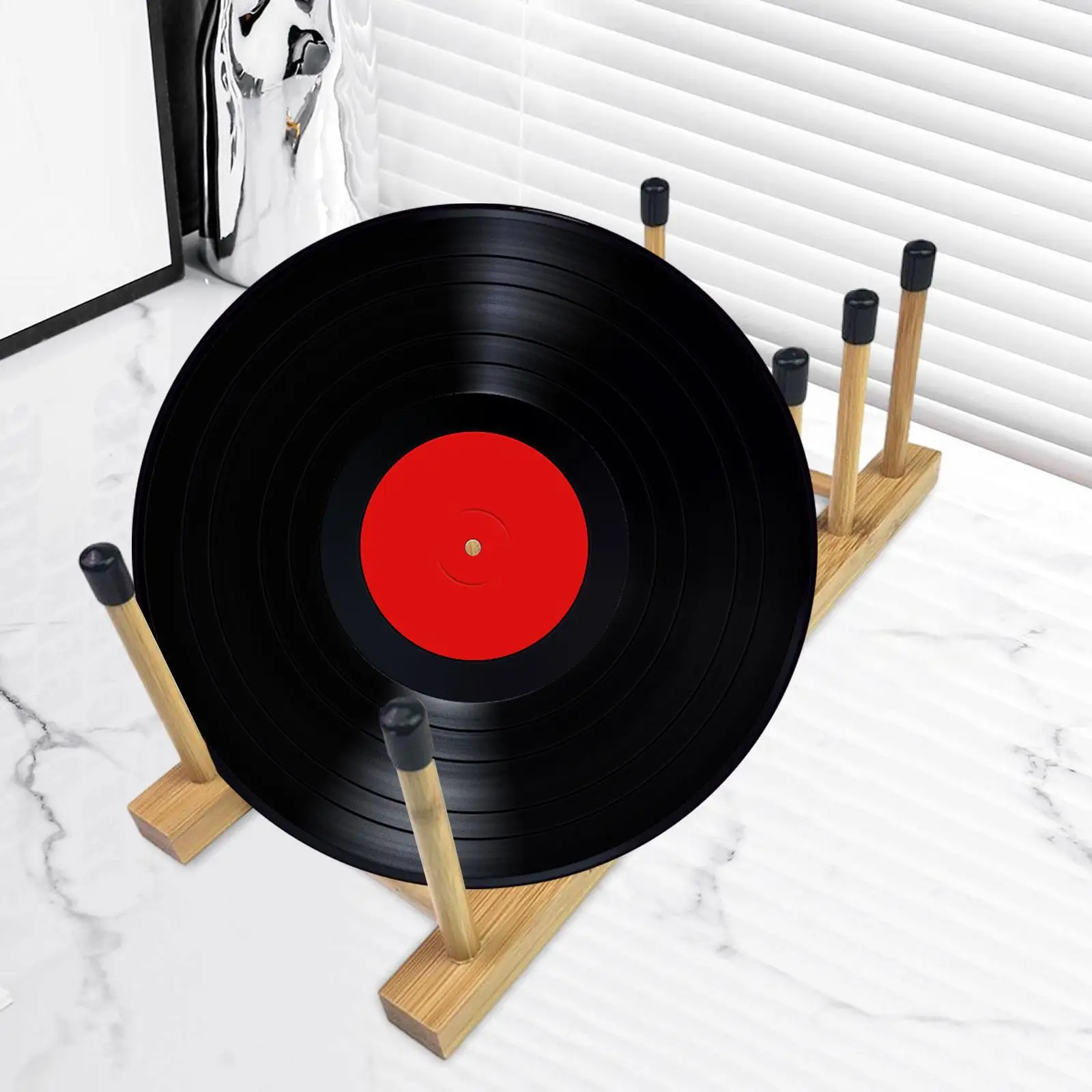 

Vinyl Storage Stand Portable Modern Desk Ornament for Bedroom Magzines files