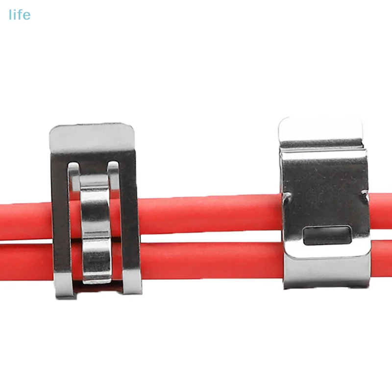 10 PCS Stainless Steel Solar PV Cable Clip/Clamp For 2 PV Solar Cable Wire Installation