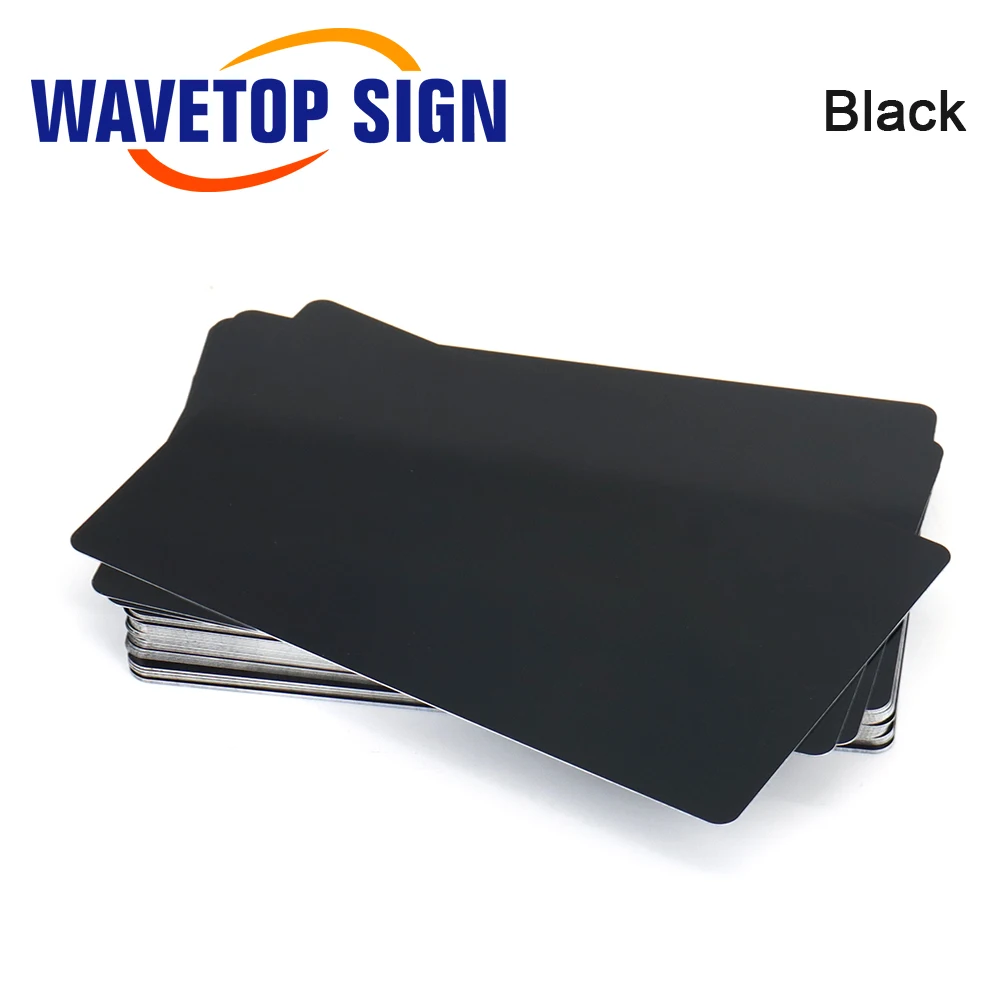 웨이브탑사인 금속 명함 50개/100개 알루미늄 합금 블랭크 86x54x0.2mm DIY 카드 파이버 레이저 마킹 금속 시트
