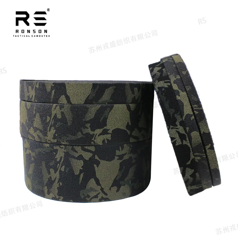 MC Black Camouflage Printed Nylon Loop Width 25/38/50/100/150mm Nylon Loop Fastener Strap Durable for Tactical gear and outdoor