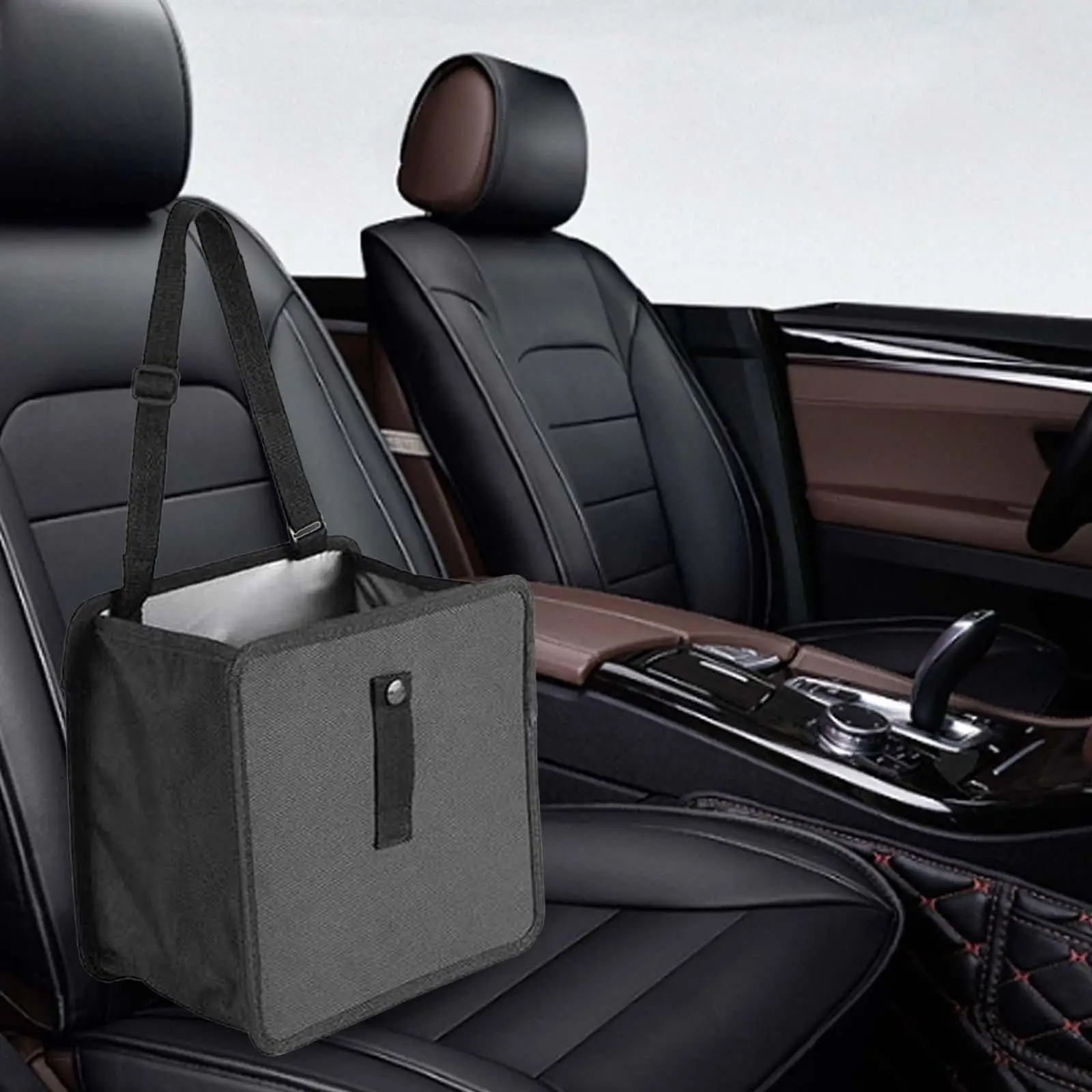 Car Trash Can Large Capacity Black Interior Accessories for Automotive