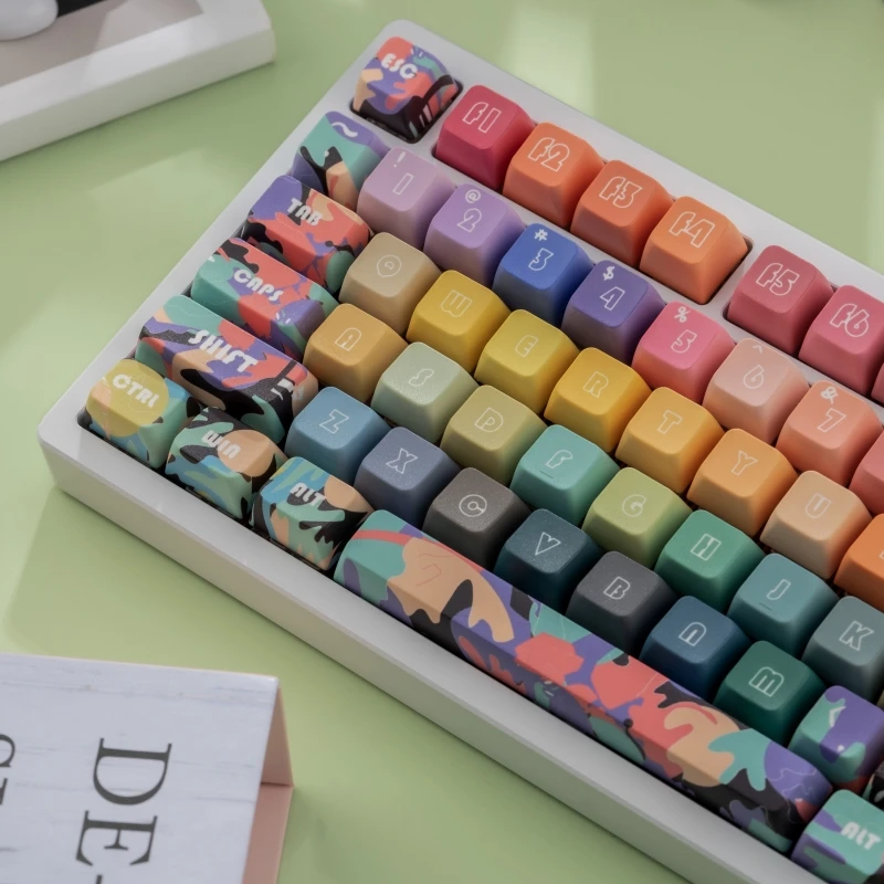 Abstract Art Theme PBT Keycap MDA Profile Color Cute MDA Key Cap for MX Switches Custom Mechanical Gaming Keyboard Caps