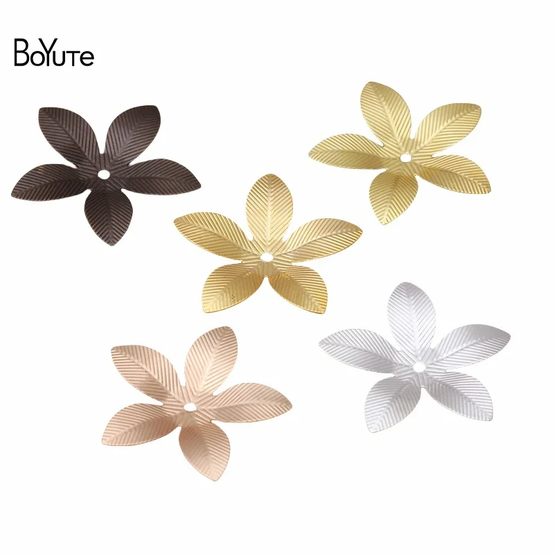 

BoYuTe (50 Pieces/Lot) 26MM Metal Brass Stamping Flower Jewelry Accessories Diy Hand Made Materials Wholesale