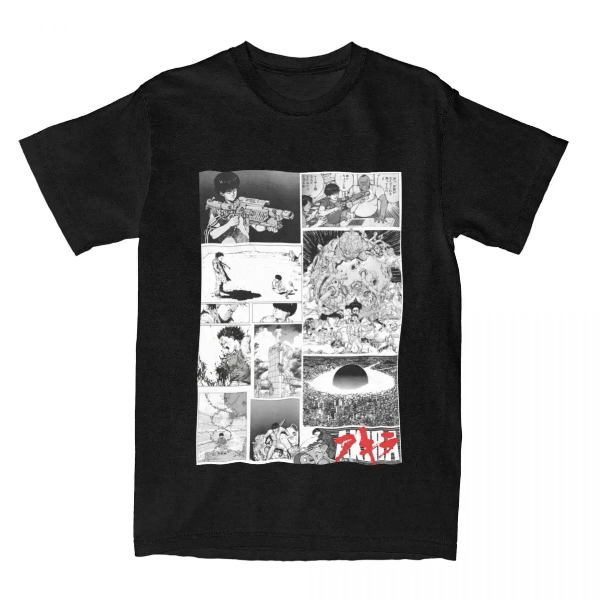 Akira Manga T Shirts Merch Men Women's Pure Cotton Vintage Tees Short Sleeve Clothes Summer