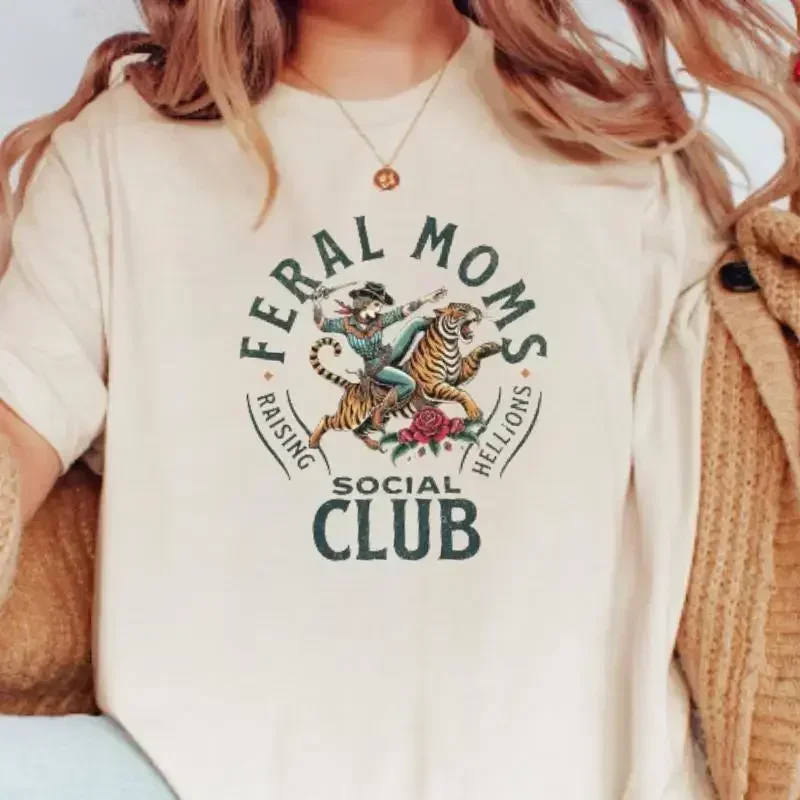 Feral Moms Club Vintage Mom T Shirt Funny Life For Trendy New Apparel