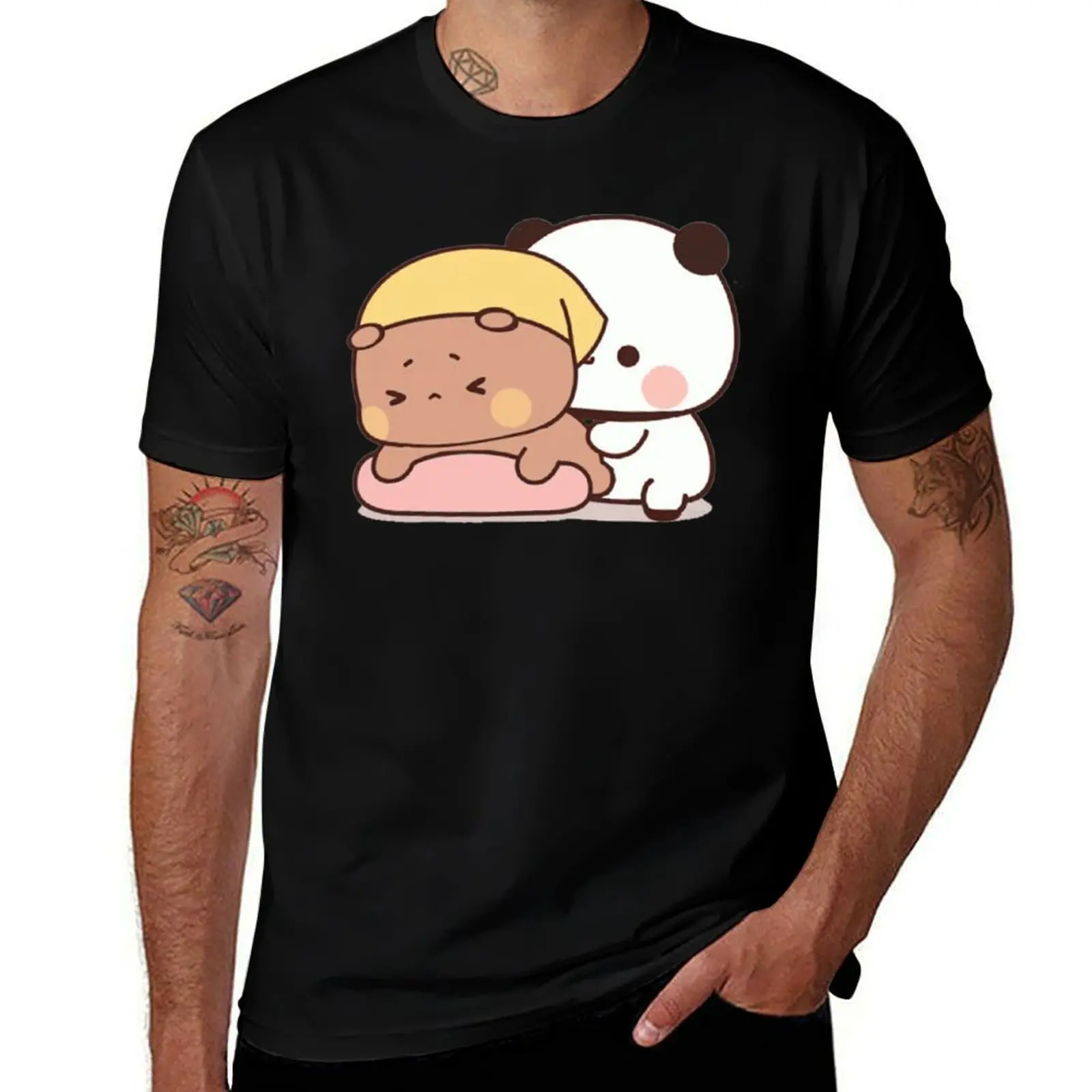 

Cute Dudu Is Having Massage By Bubu T-Shirt Worker Basic Short Sleeve Tee