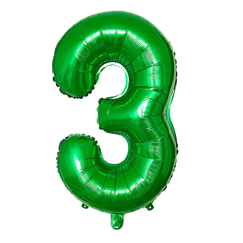 32-calowe duże ciemnozielone balony numeryczne Jungle Safari Balon urodzinowy Balon foliowy 0 1 2 3 4 5 6 7 8 9 globos Balls — zdjęcie 5