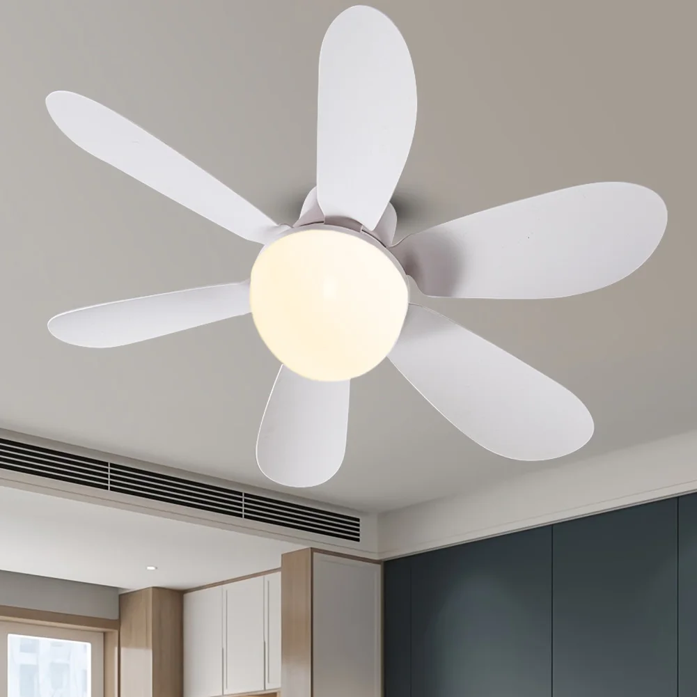 Ceiling Fan LED Light E27 Base Dimmable LED Mini Ceiling Fan 30W 15.75 Inch Small Ceiling Fan with Light for Living Room Kitchen