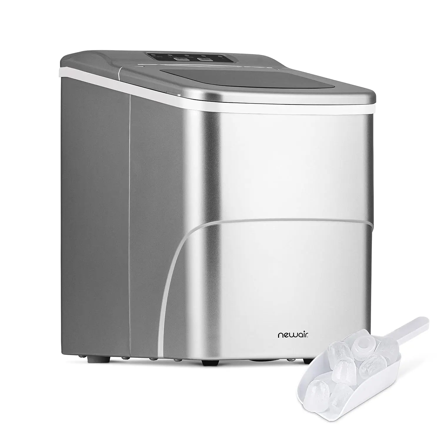 

26 lbs. Countertop Ice Maker, Portable and Lightweight, Intuitive Control, Large or Small Ice Size, Easy to Clean BPA-Fre