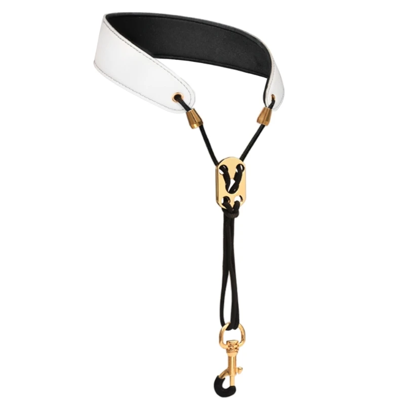 Leather Saxophone Neck Strap Adjustable Soft Shoulder Harness Padded Professional Sax Shoulder Harness No Stress on Neck